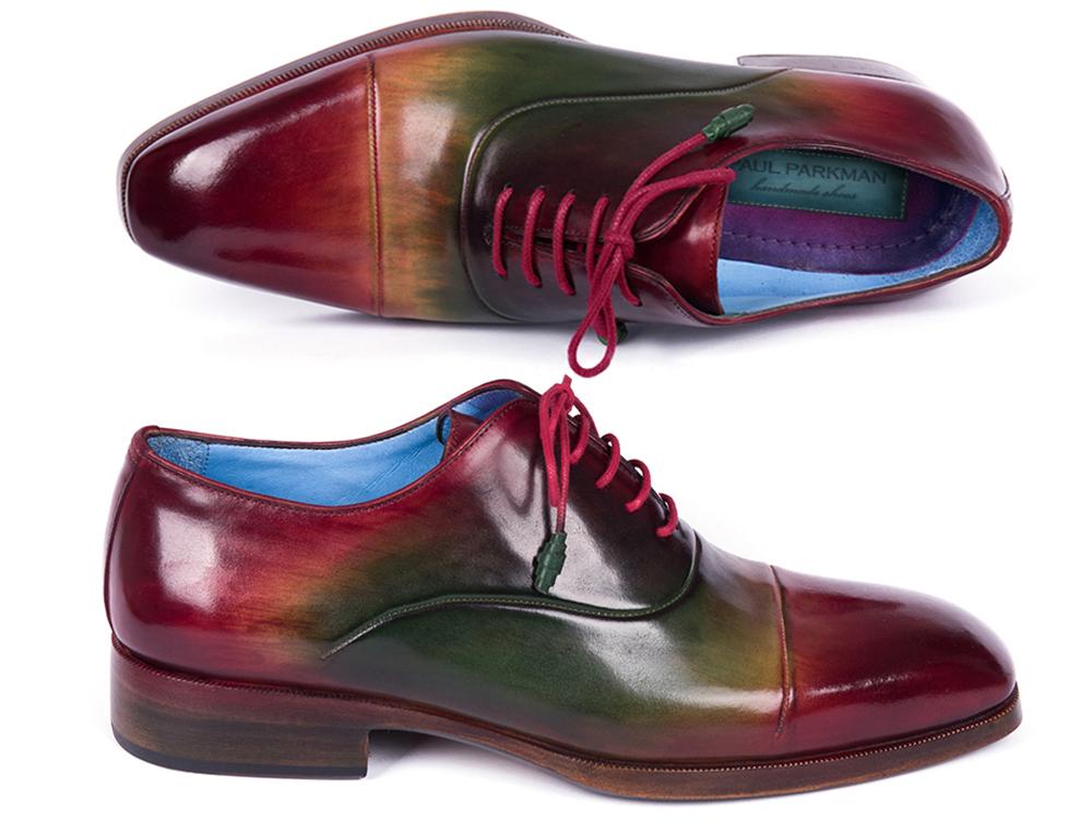 Paul Parkman ''1744-MLT'' Multicolor Genuine Leather Captoe Oxfords Shoes.
